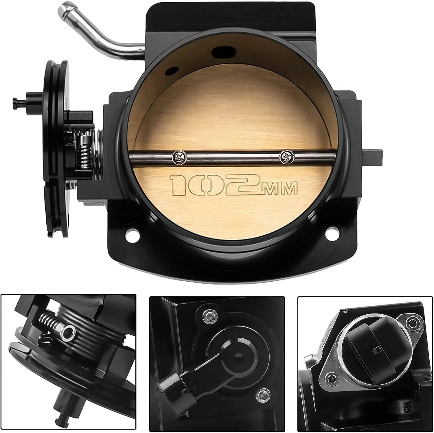 102mm Aluminum 4-Bolt Throttle Body + TPS IAC For GM Gen III LS1 LS2 LS6 LS7 LSX Black - product image 2