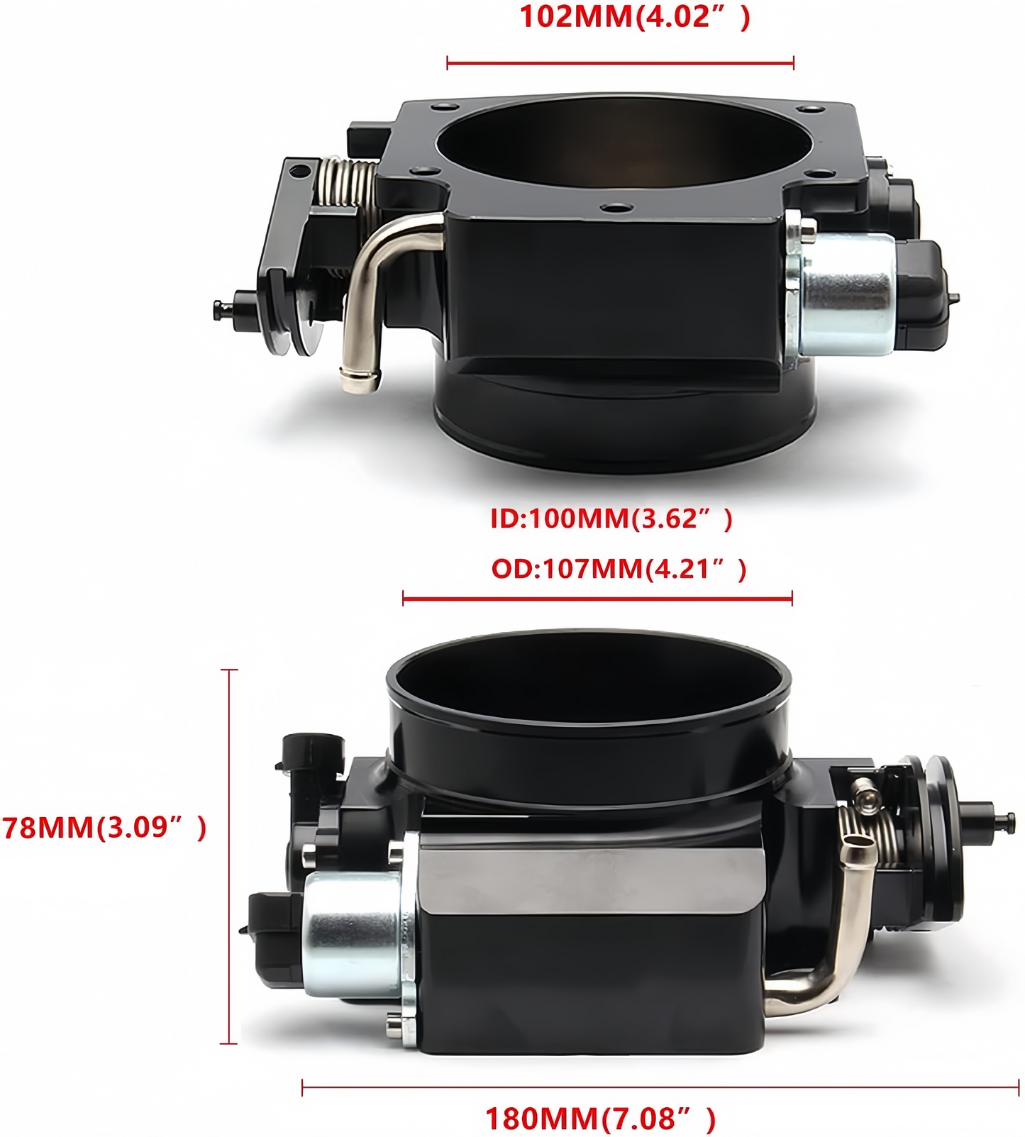 102mm Aluminum 4-Bolt Throttle Body + TPS IAC For GM Gen III LS1 LS2 LS6 LS7 LSX Black - product image 3
