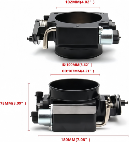 102mm Aluminum 4-Bolt Throttle Body + TPS IAC For GM Gen III LS1 LS2 LS6 LS7 LSX Black - product image 3