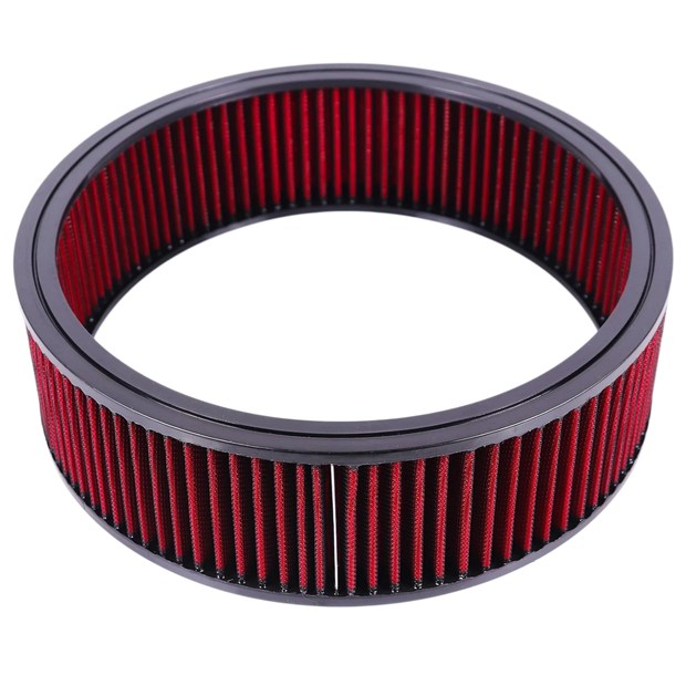 Haytalras 14"x4" Round Air Cleaner Filter Element High Flow Washable & Reusable Compatible with Chevy Ford GMC Mopar Buick Oldsmobile Pontiac Red
