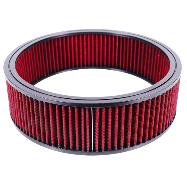 Haytalras 14"x4" Round Air Cleaner Filter Element High Flow Washable & Reusable Compatible with Chevy Ford GMC Mopar Buick Oldsmobile Pontiac Red