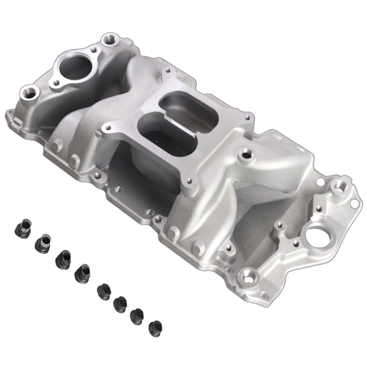 Haytalras Aluminum Dual Plane Air Gap Intake Manifold 22026 For SBC Chevy 350 Small Block