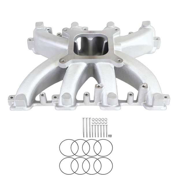 Haytalras New Fits GM LS LS3/L92 300-131 Satin Aluminum Single Plane Carb Intake Manifold