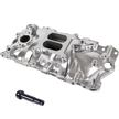 Haytalras 2703 Chevy SBC Dual Plane Square Bore Intake Manifold with Oil Fill Tube 1955-1986 262-400
