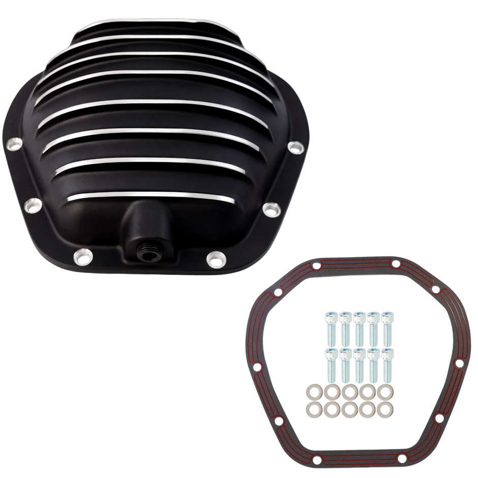 Haytalras Rear Aluminum Differential Cover For Dana 60 10-Bolt w/Gasket & Drain Plug Black