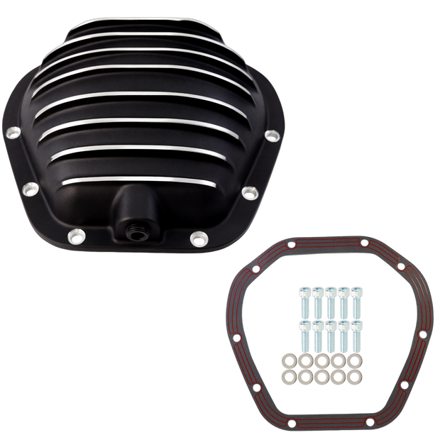 Haytalras Rear Aluminum Differential Cover For Dana 60 10-Bolt w/Gasket & Drain Plug Black