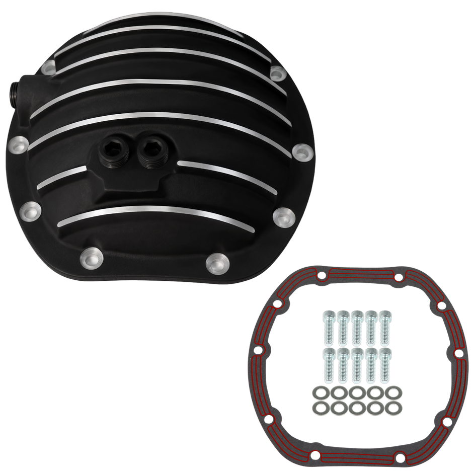 Haytalras Rear Differential Cover with Gasket & Drain Plug For Jeep D25 27 30 10-Bolt Black