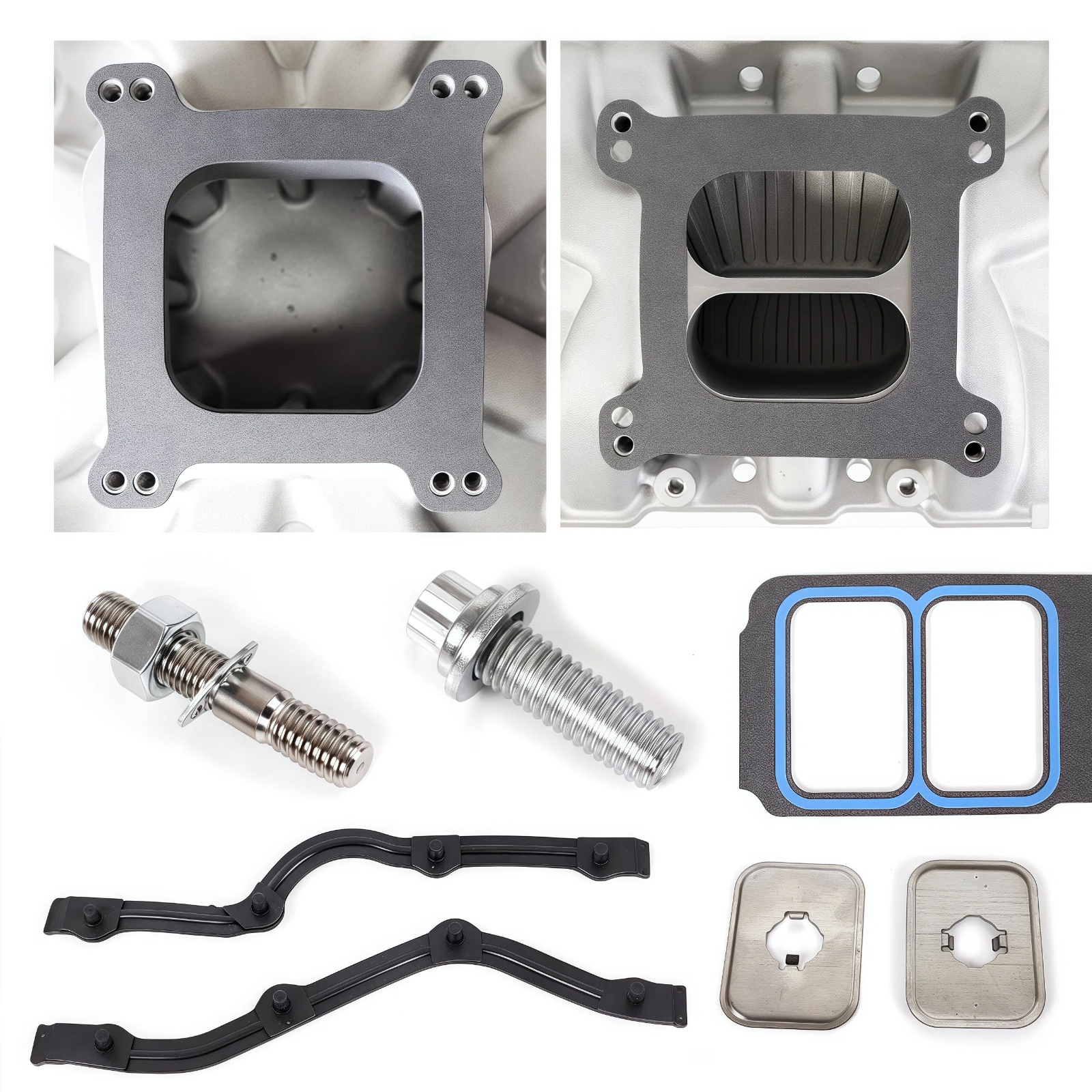 Haytalras SBC 305 350 400 Intake Manifold Gasket Set Bolts Studs Hardware Kit 7206