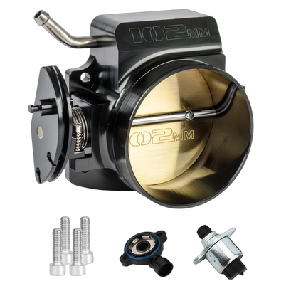 102mm Aluminum 4-Bolt Throttle Body + TPS IAC For GM Gen III LS1 LS2 LS6 LS7 LSX Black - product image 1