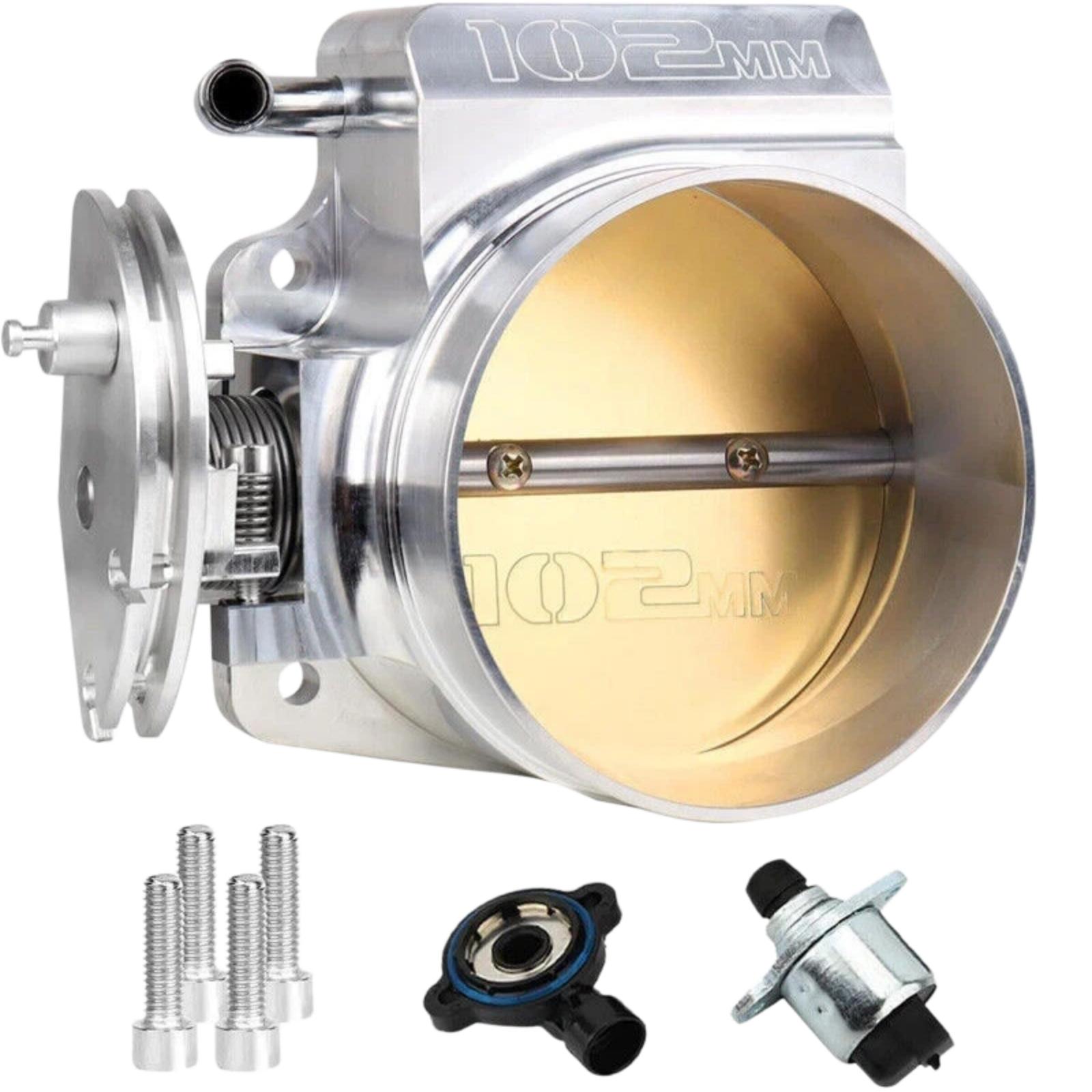 102mm Aluminum 4-Bolt Throttle Body + TPS IAC For GM Gen III LS1 LS2 LS6 LS7 LSX - product image 1