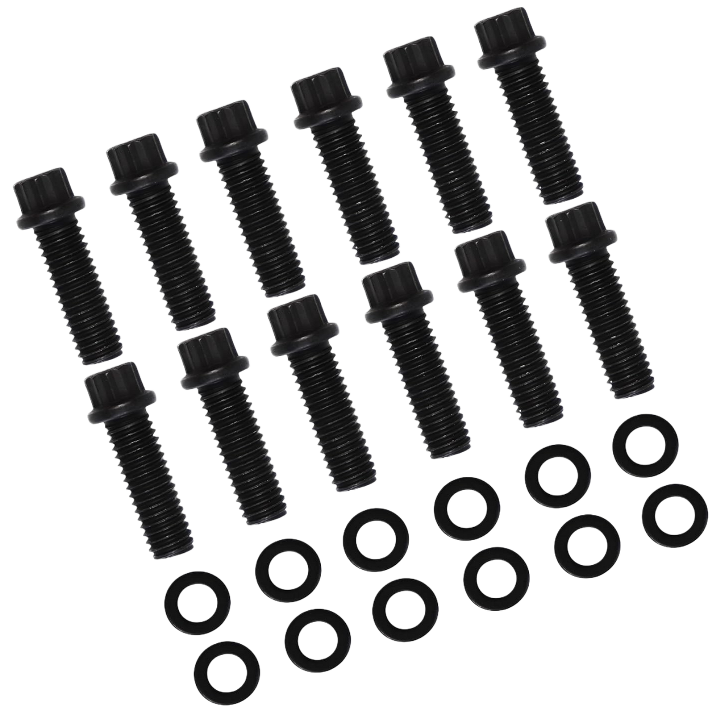 Haytalras Intake Manifold Bolt Kit ChryslerV8 SBC V6 Blazer 90A° SB Set of 3/8" and 1-1/8" Black - product image 1