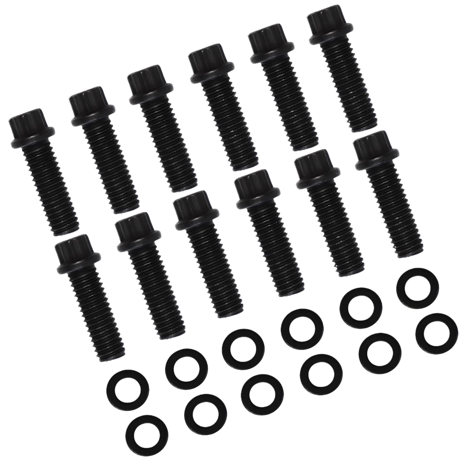 Haytalras Intake Manifold Bolt Kit ChryslerV8 SBC V6 Blazer 90A° SB Set of 3/8" and 1-1/8" Black - product image 1