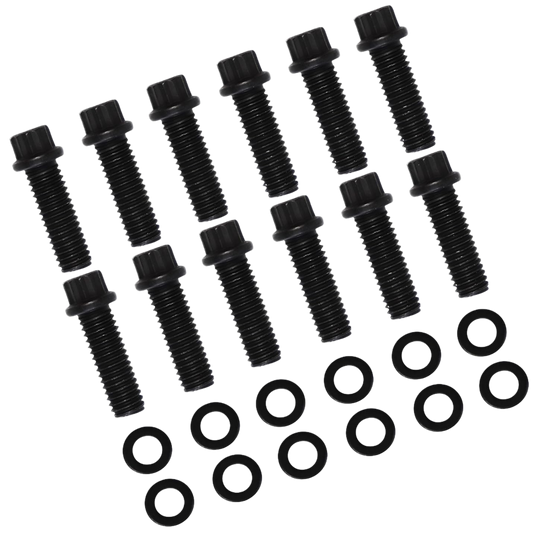 Haytalras Intake Manifold Bolt Kit ChryslerV8 SBC V6 Blazer 90A° SB Set of 3/8" and 1-1/8" Black - product image 1