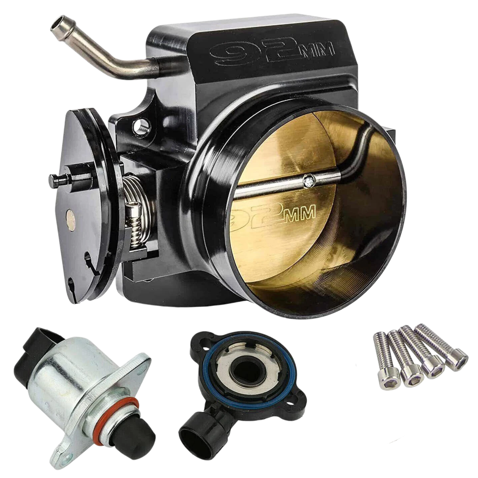 92mm Throttle body + TPS IAC Throttle Position Sensor For LSX LS LS1 LS2 LS7 Black - product image 1