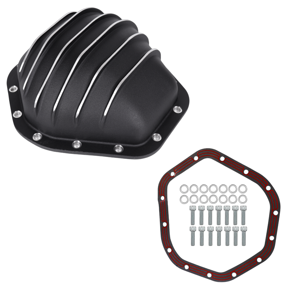 Haytalras For Chevy GMC 10.5in 14Bolt Rear Aluminum Differential Cover with Gasket & Bolts Black - product image 1