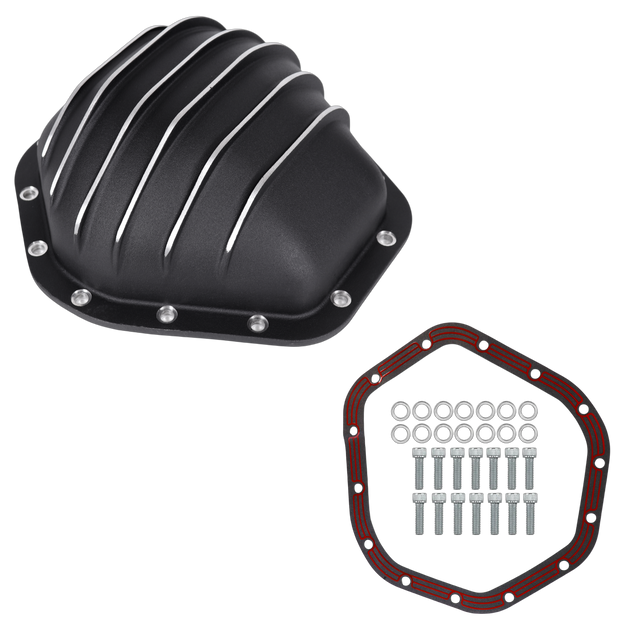 Haytalras For Chevy GMC 10.5in 14Bolt Rear Aluminum Differential Cover with Gasket & Bolts Black - product image 1