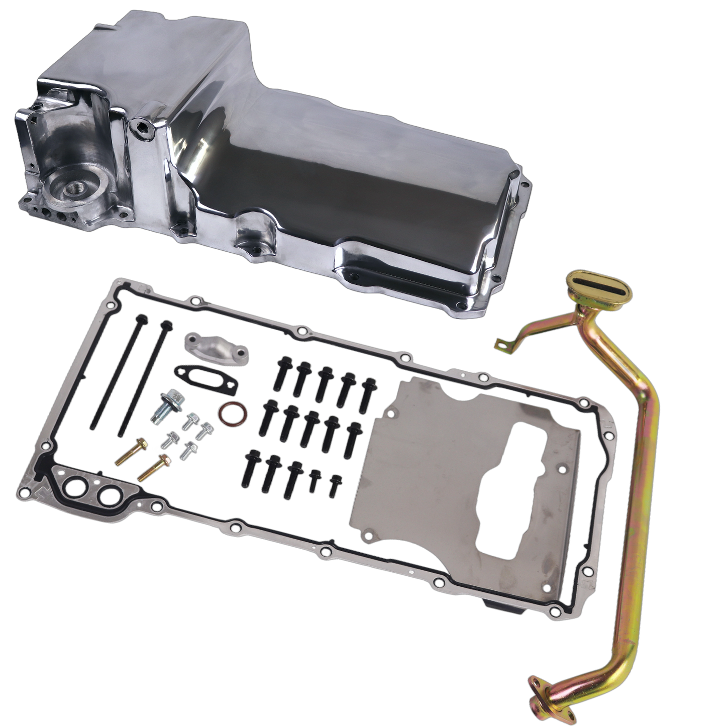Haytalras LS Swap Retrofit Low Profile Oil Pan Kit for GM LS1 LS2 LS3 Engine 55-87 302-1 Polished - product image 1