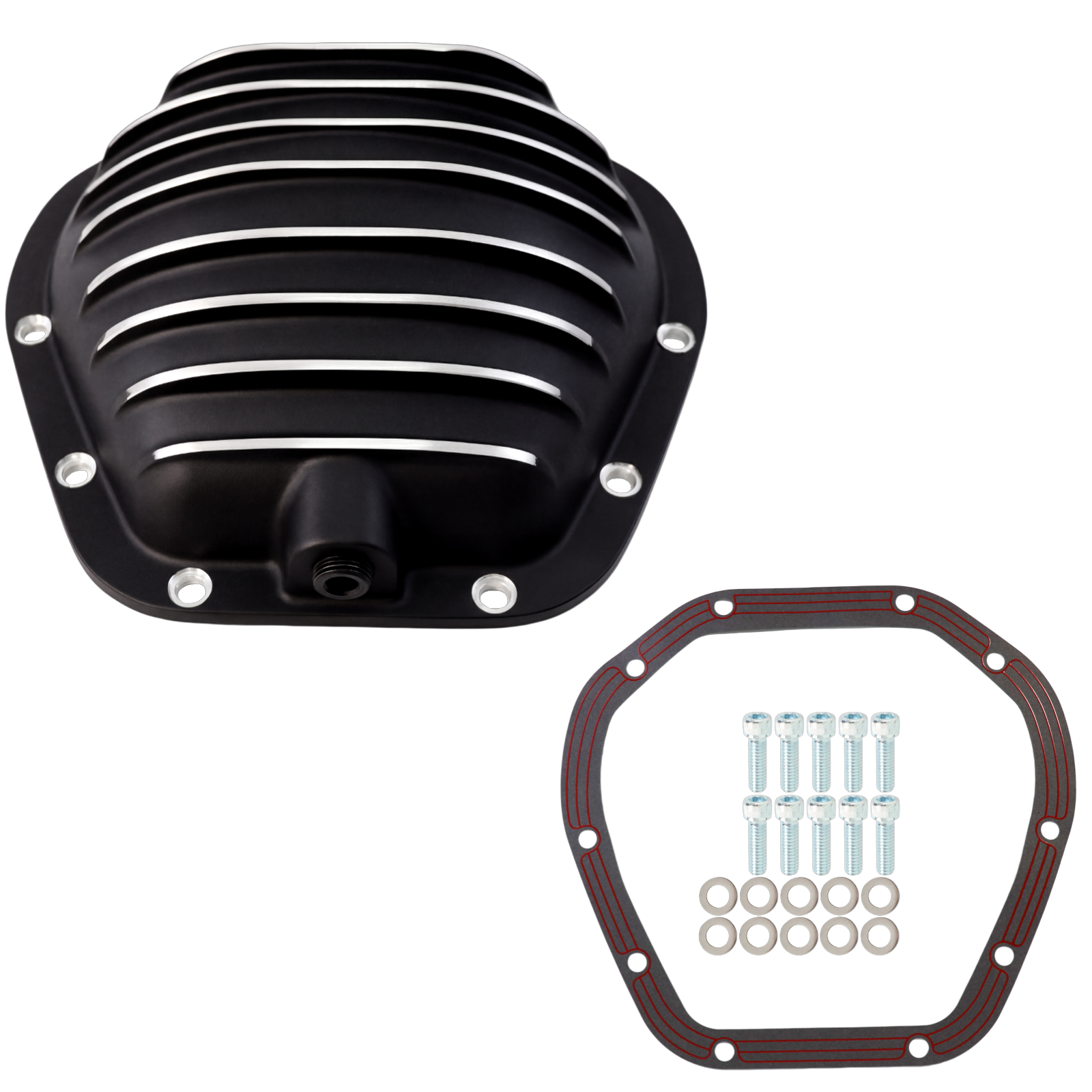 Haytalras Rear Aluminum Differential Cover For Dana 60 10-Bolt w/Gasket & Drain Plug Black - product image 1