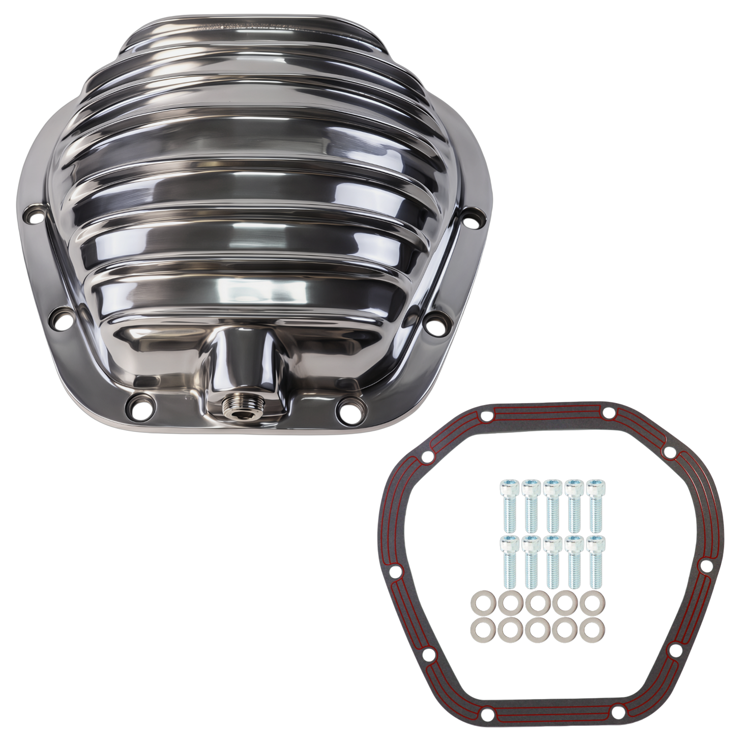 Haytalras Rear Aluminum Differential Cover For Dana 60 10-Bolt w/Gasket & Drain Plug Polished - product image 1