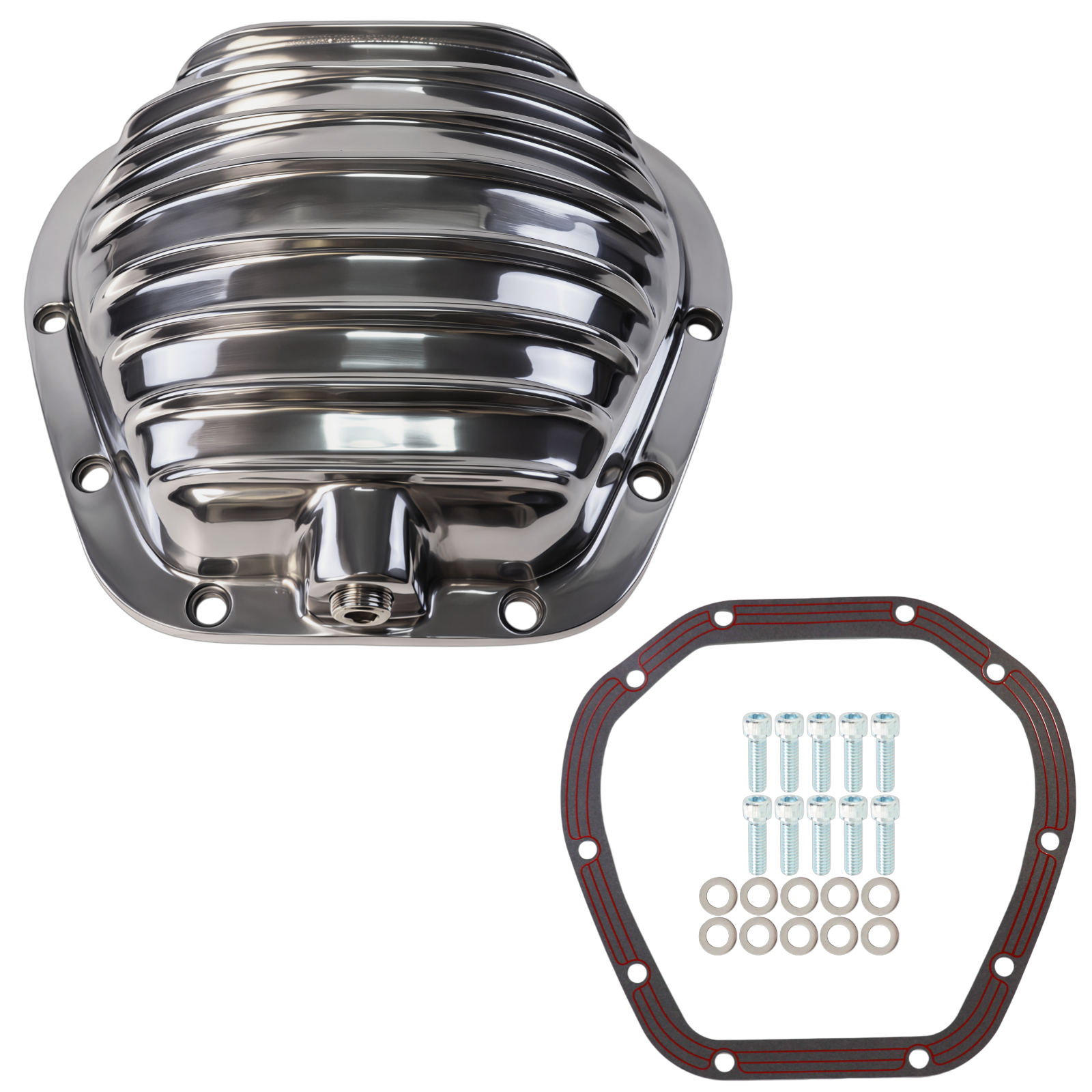 Haytalras Rear Aluminum Differential Cover For Dana 60 10-Bolt w/Gasket & Drain Plug Polished - product image 1