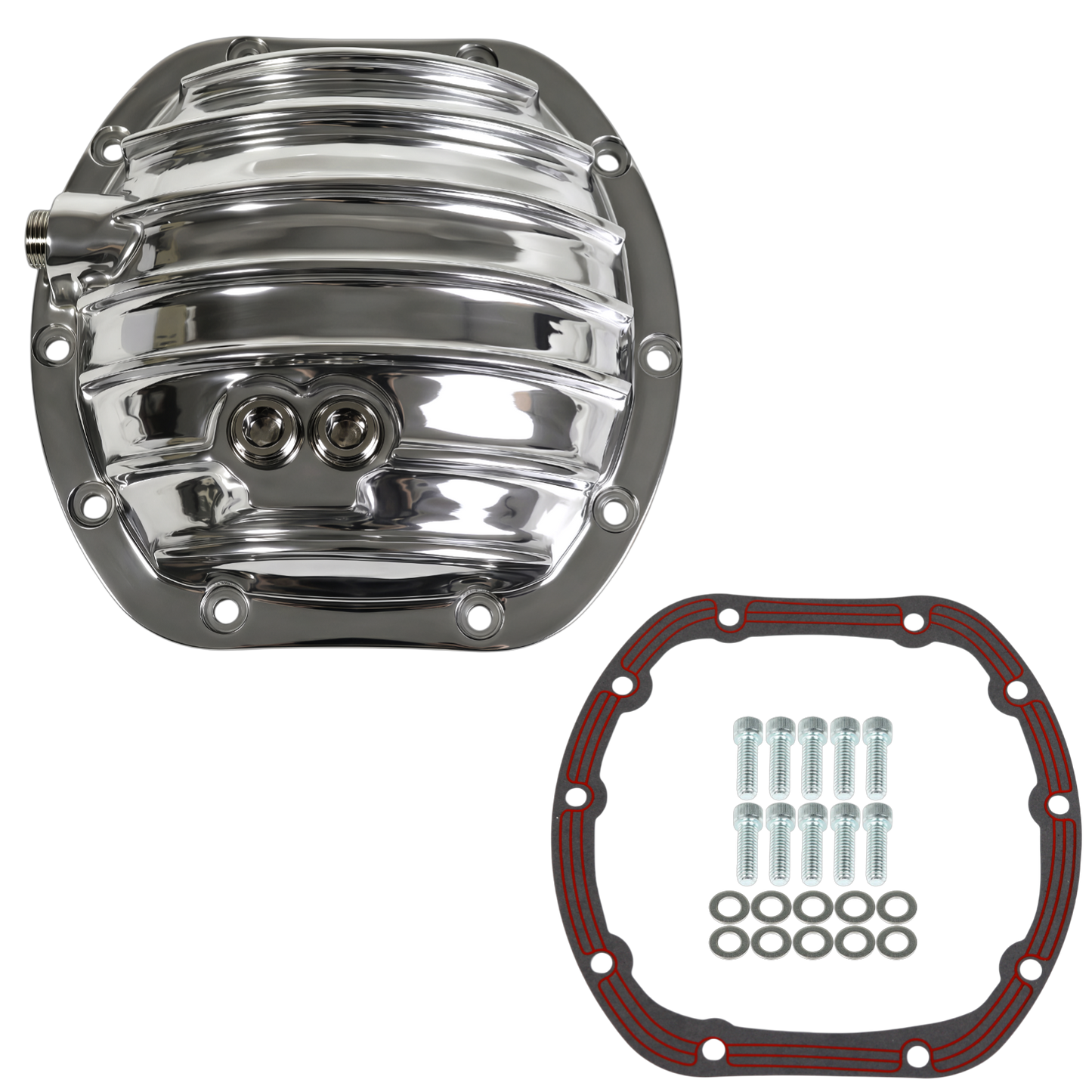 Haytalras Rear Differential Cover with Gasket & Drain Plug For Jeep D25 27 30 10-Bolt Polished - product image 1