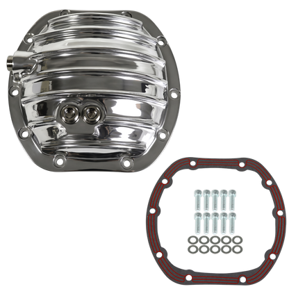 Haytalras Rear Differential Cover with Gasket & Drain Plug For Jeep D25 27 30 10-Bolt Polished - product image 1
