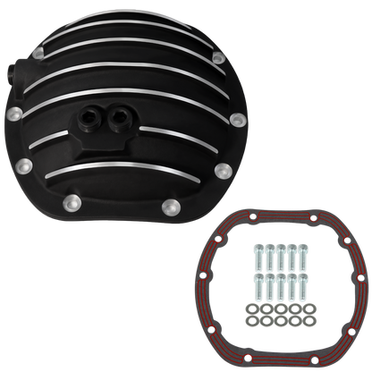 Haytalras Rear Differential Cover with Gasket & Drain Plug For Jeep D25 27 30 10-Bolt Black - product image 1