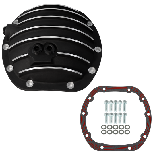 Haytalras Rear Differential Cover with Gasket & Drain Plug For Jeep D25 27 30 10-Bolt Black - product image 1