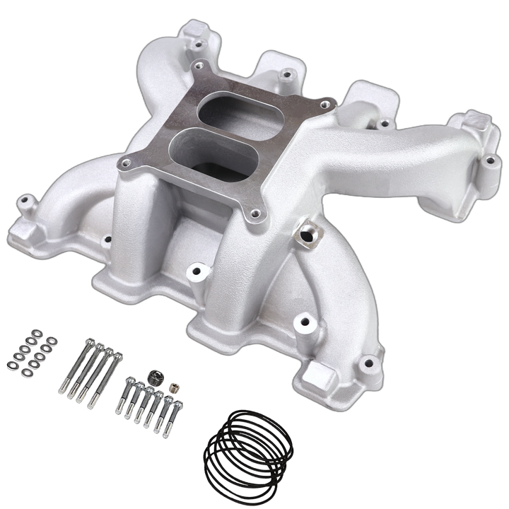 Haytalras RPM Style Carb Intake Manifold For GM LS1 5.3L LS2 6.0L Cathedral Port Satin