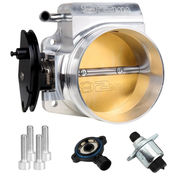 Haytalras 92mm Aluminum 4 Bolt Throttle Body +TPS IAC For GM Gen III LS1 LS2 LS6 LS7 LSX