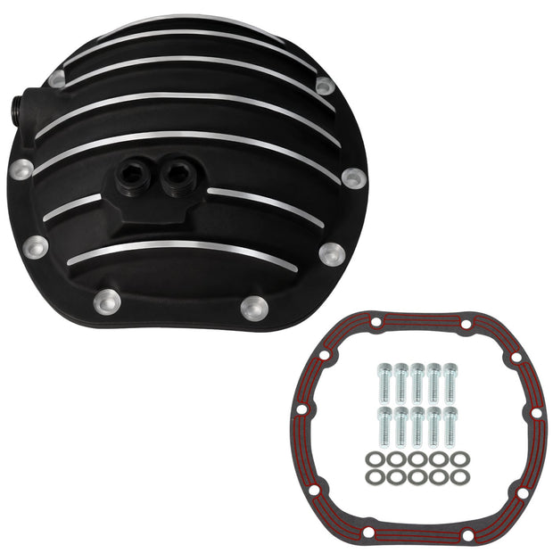 Haytalras Rear Differential Cover with Gasket & Drain Plug For Jeep D25 27 30 10-Bolt Black