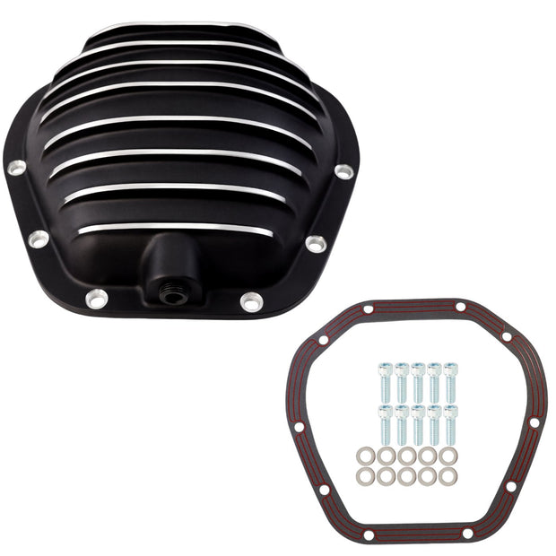 Haytalras Rear Aluminum Differential Cover For Dana 60 10-Bolt w/Gasket & Drain Plug Black