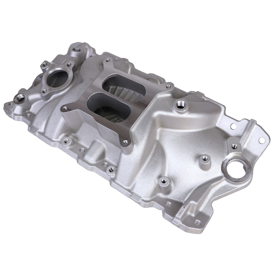 Haytalras 2703 Chevy SBC Dual Plane Square Bore Intake Manifold with Oil Fill Tube 1955-1986 262-400